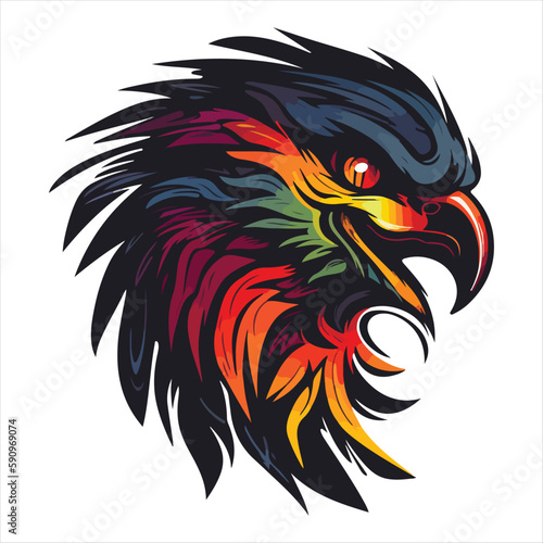 Furious eagle sport vector logo concept isolated on white background. Web infographic. Premium quality wild bird t-shirt tee print illustration.