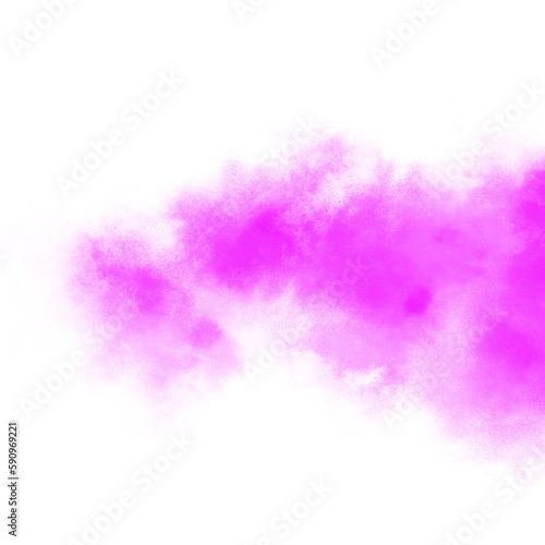 Pink color powder explosion isolated on transparent background. Royalty high-quality free stock PNG image of Pink powder explosion. Colorful dust explode. Paint Holi, pink dust particles splash