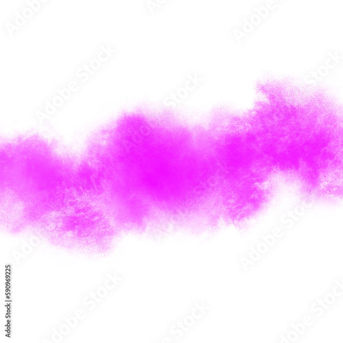 Pink color powder explosion isolated on transparent background. Royalty high-quality free stock PNG image of Pink powder explosion. Colorful dust explode. Paint Holi  pink dust particles splash