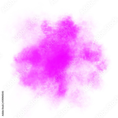 Pink color powder explosion isolated on transparent background. Royalty high-quality free stock PNG image of Pink powder explosion. Colorful dust explode. Paint Holi, pink dust particles splash © Jangnhut2023