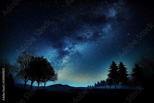 Night Sky Minimalistic Background Illustration. Generative AI