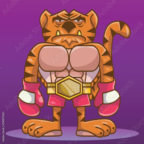 A great Boxer as wild and fearless as a tiger.