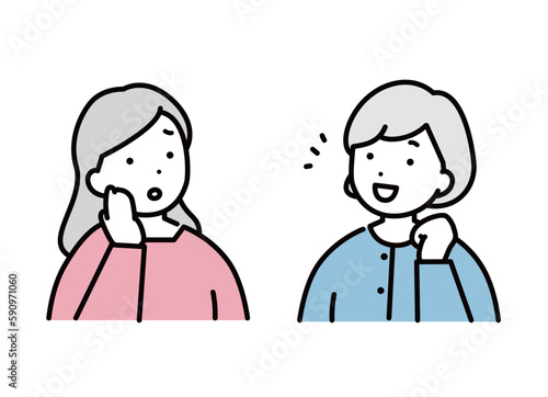 会話をする女性のイラスト素材