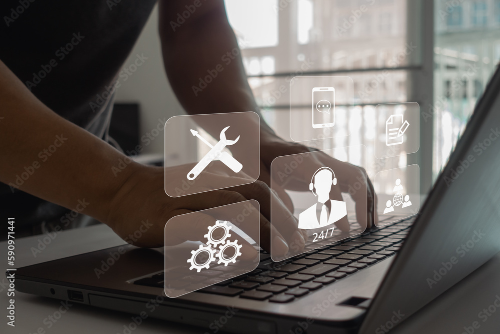 Technical support customer service concept, it support, call center and ...