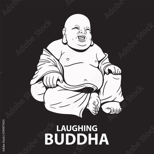 laughing Buddha vector illustration