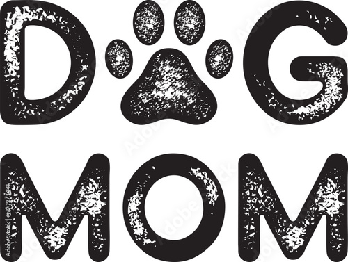 Dog Mom - Vintage Mother's Day Distressed Design