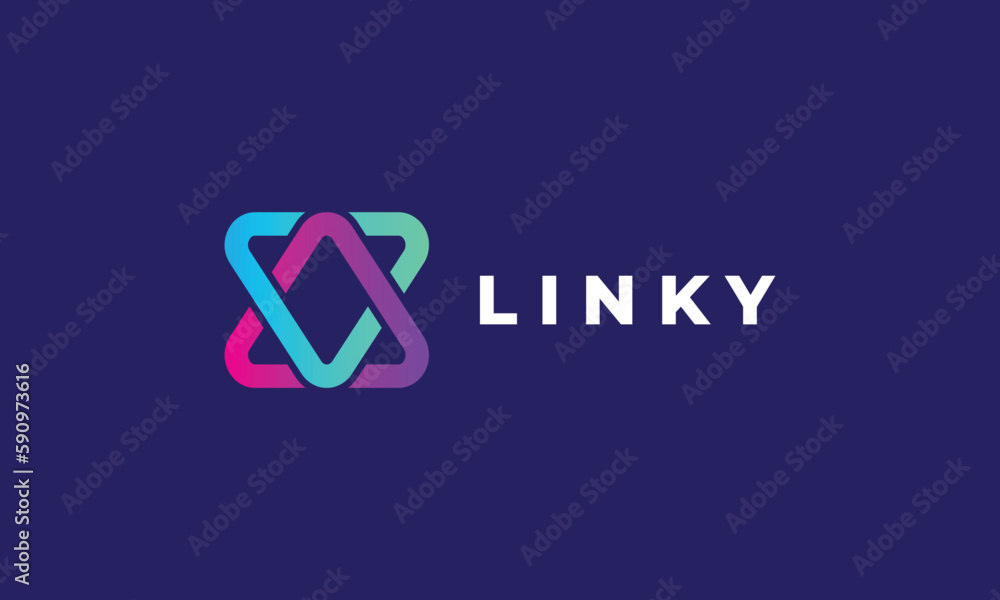 Triangle link vector logo minimalist design icon technology connection network digital Triangle link vector logo minimalist design icon technology connection network digital