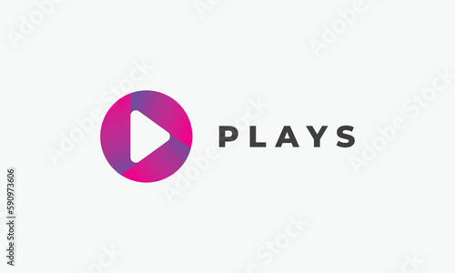 Logo vector play button arrow concept symbol icon player digital start stop control object click music media film internet multimedia entertainment