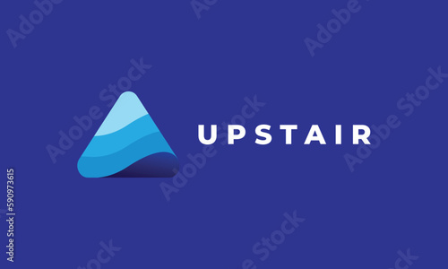 Triangle link vector logo minimalist design icon technology connection network digital
