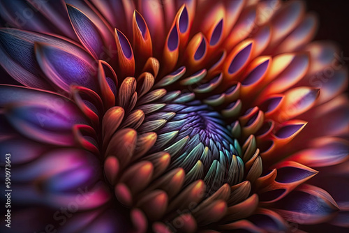 a flower very close, it shimmers in different colors, a very beautiful background image created with Generative AI technology