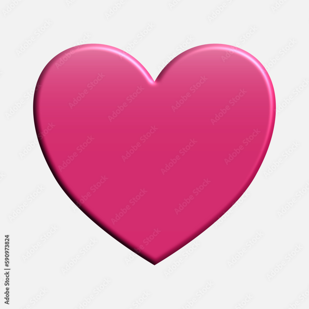 dogwood rose love. pink heart. pink heart isolated on gray background.