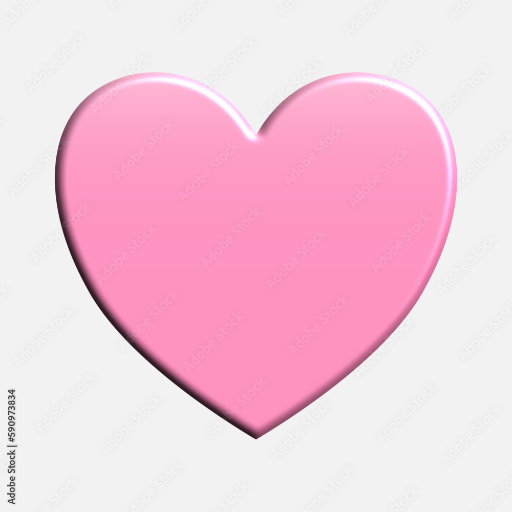persian pink love. pink heart. pink heart isolated on gray background.