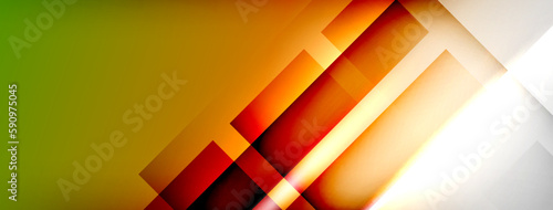 Light and shadow squares and lines abstract background