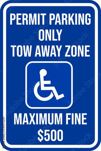 permit parking only tow away zone maximum fine $500