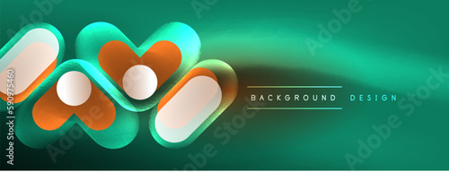 Neon circle abstract background. Template for wallpaper, banner, presentation, background