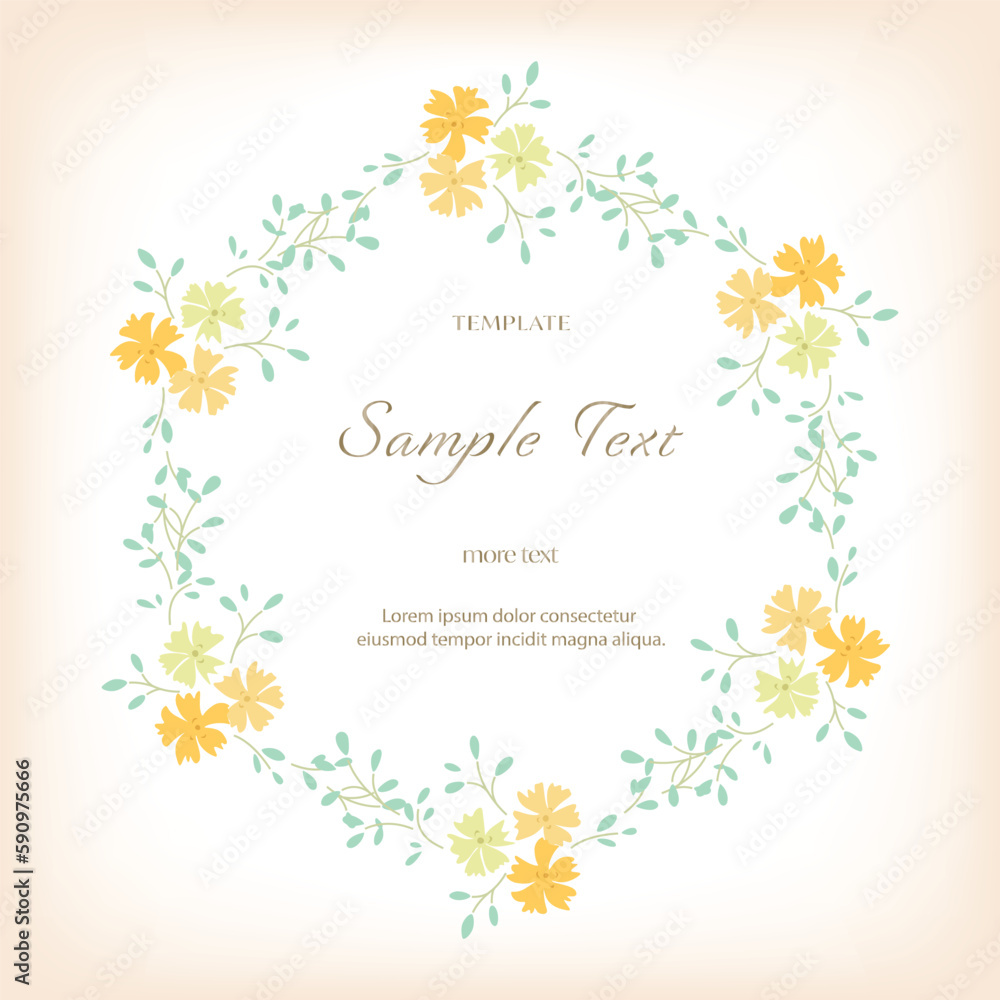Vintage polygon style flowers wreath floral wallpaper template background bouquet. Botanical lovely flower and leaf branch can be used for greeting wedding anniversary. Vector invitation card concept.