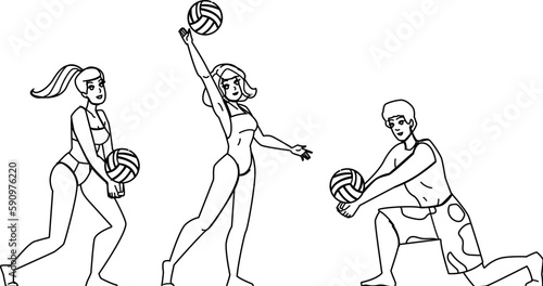 beach volleyball vector