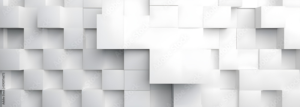 Obraz premium geometric background with white squares of paper background. Generative ai