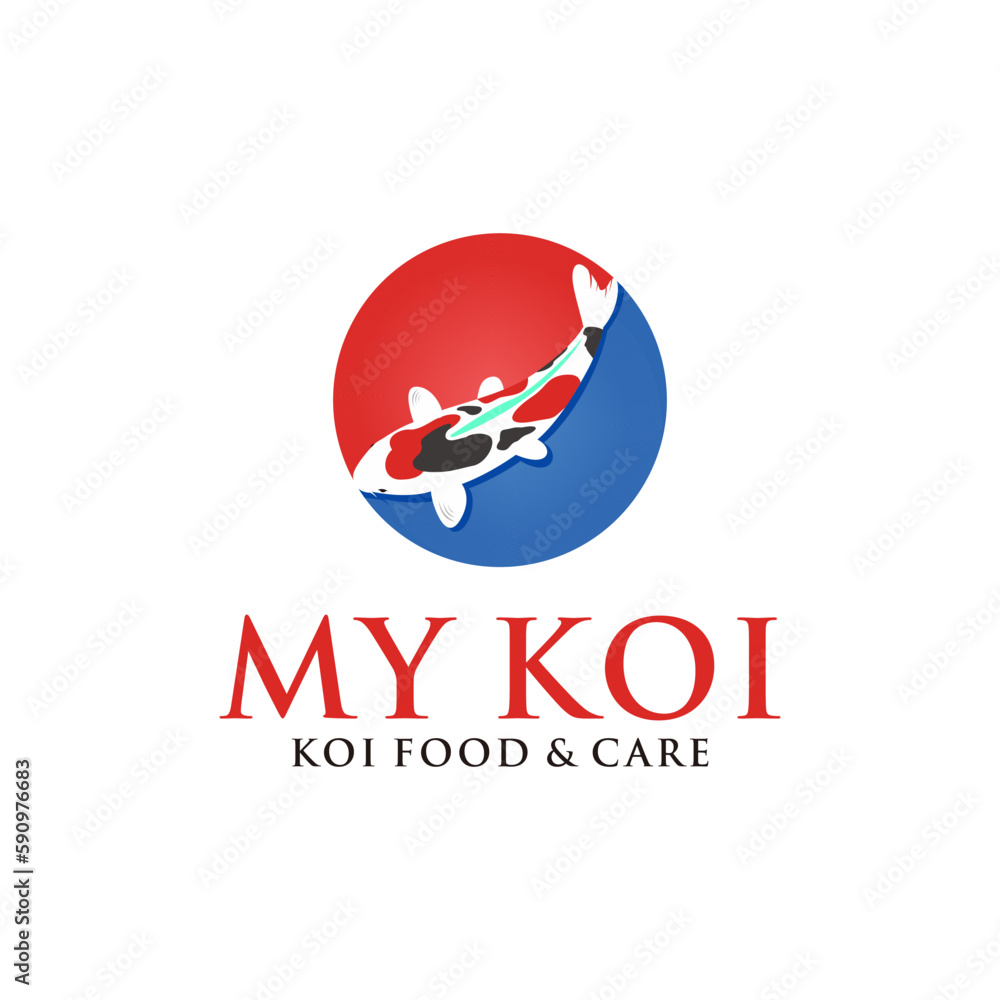 Koi logo design. logo concept for ornamental fish lovers Koi logo design. logo concept for ornamental fish lovers