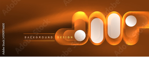 Neon circle abstract background. Template for wallpaper, banner, presentation, background