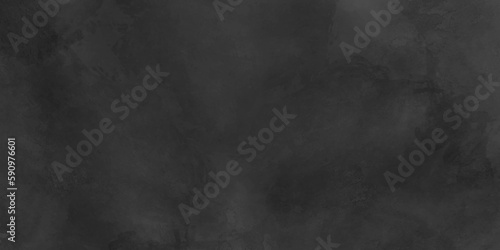 Abstract Grunge Decorative Relief Black Stucco Wall Texture. Wide Angle Rough Colored Background With spot light