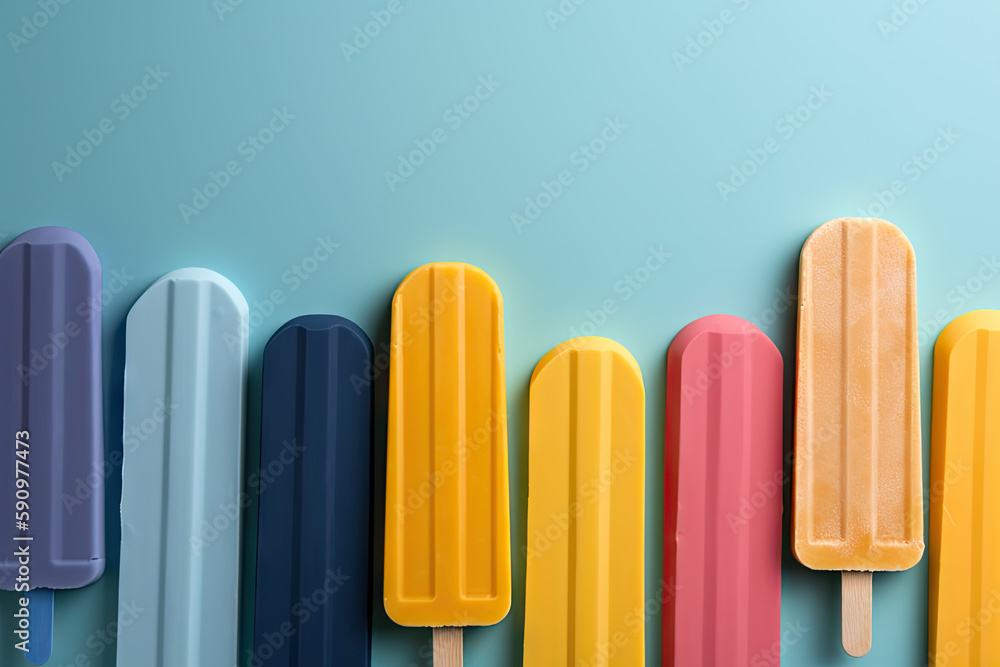 Fototapeta premium Ice-cream treats background created with Generative AI technology