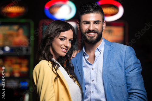 Portrait of a Young Couple in Casino