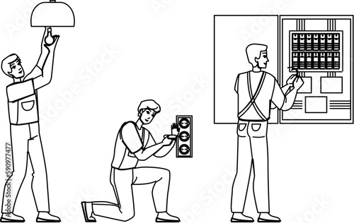 electrician worker vector