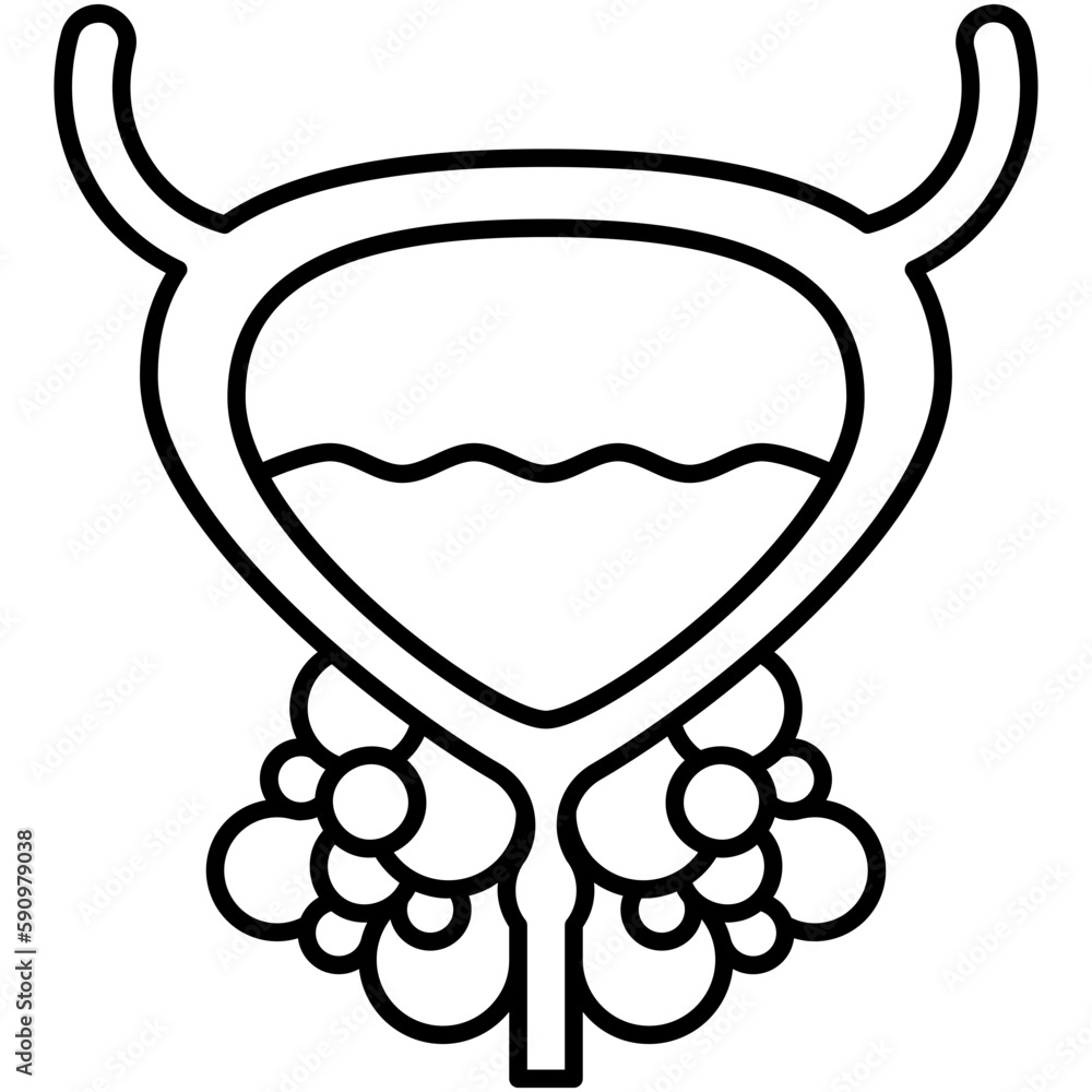 Φωτογραφία prostate cancer icon, line icon style, gland hyperplasia symbol vector stock