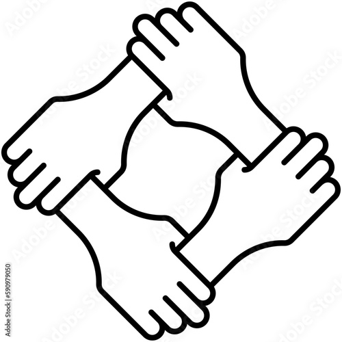 Solidarity Icon, Line Icon Style, Community Support Symbol Vector Stock.