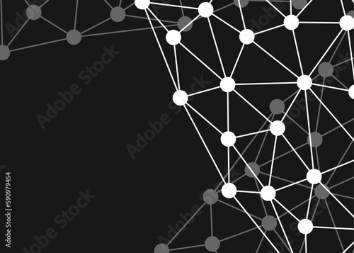 Abstract background with overlapping interconnected dots pattern and with some copy space area