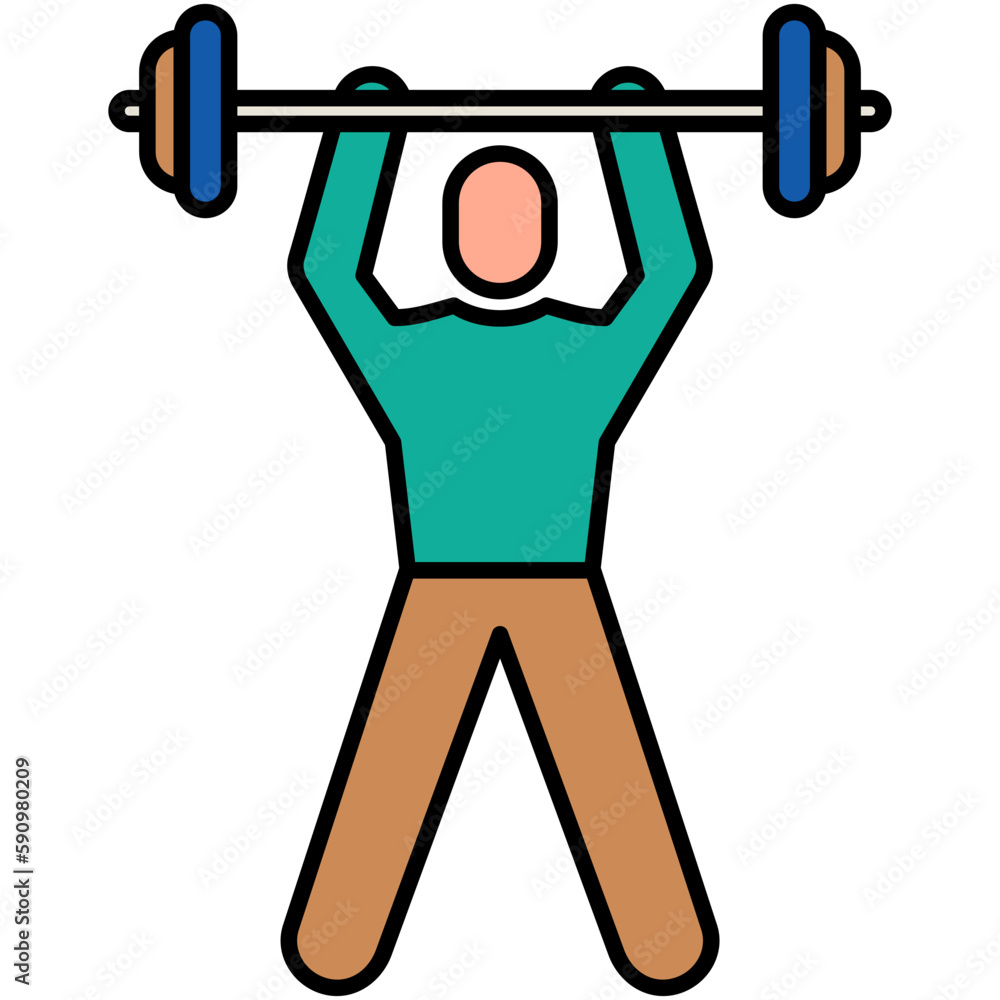 Physical Exercise Icon, Line Filled Icon Style, Gym Workout Symbol Vector Stock. Physical Exercise Icon, Line Filled Icon Style, Gym Workout Symbol Vector Stock.