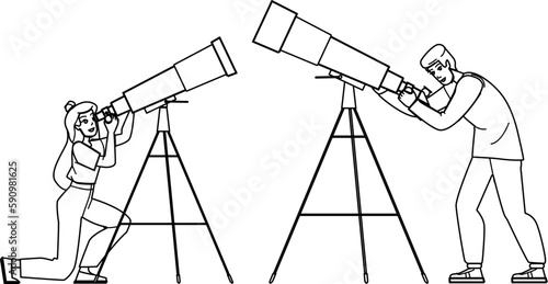 look through telescope vector