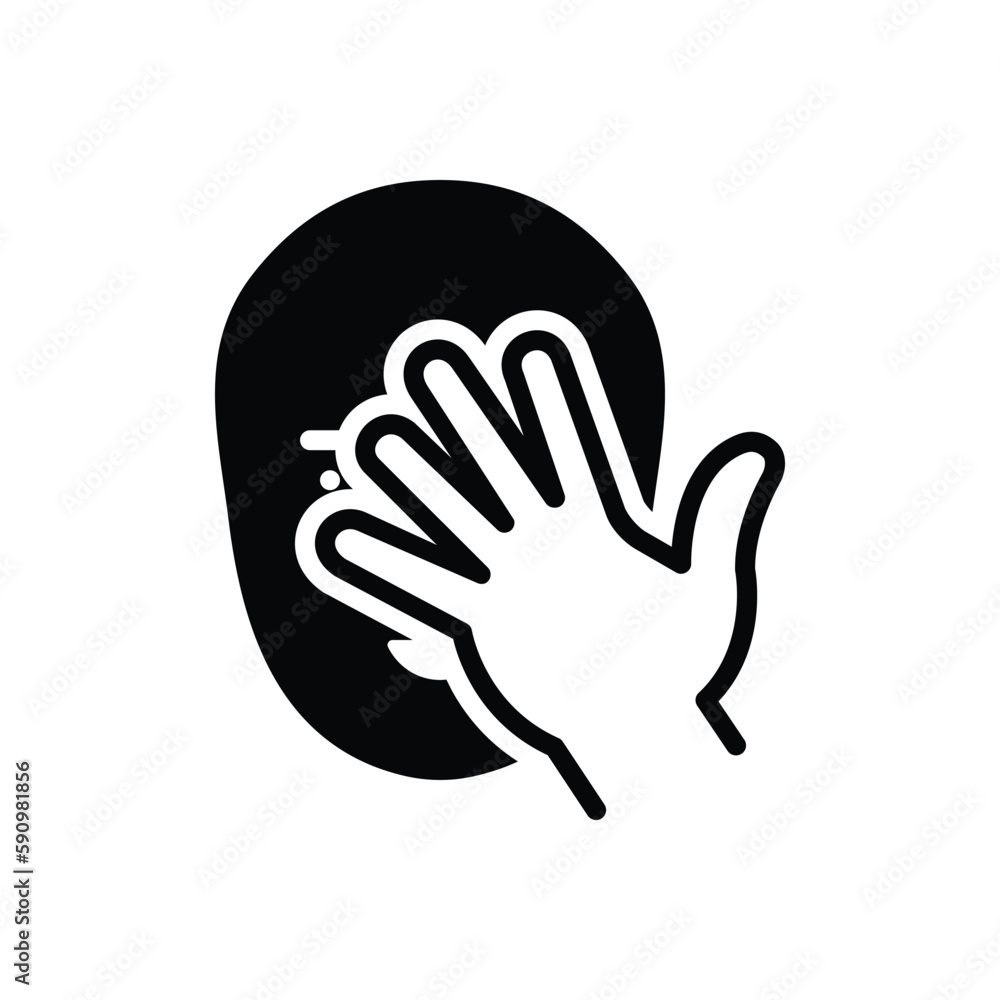 Fototapeta premium Black solid icon for hide 