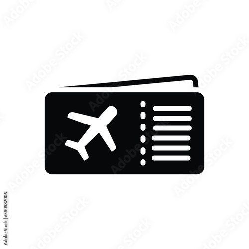 Black solid icon for airfare 