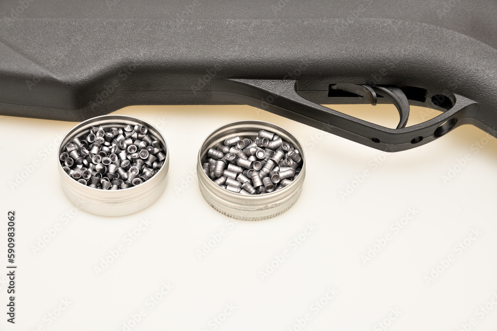 Airgun pellets on white background Airgun pellets on white background