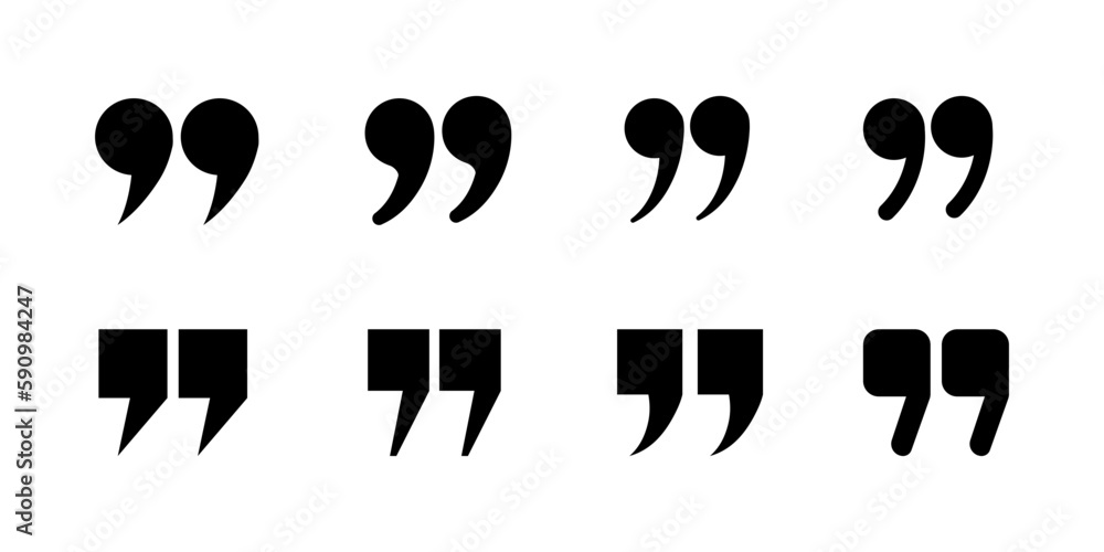 Quote mark icon set isolate on white background. Quote mark icon set isolate on white background.