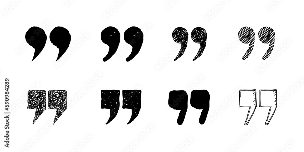 Quote mark icon set isolate on white background. Quote mark icon set isolate on white background.