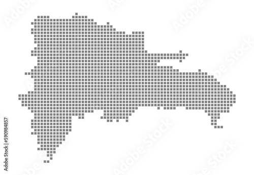 Pixel map of Dominican Republic. dotted map of Dominican isolated on white background. Abstract computer graphic of map.