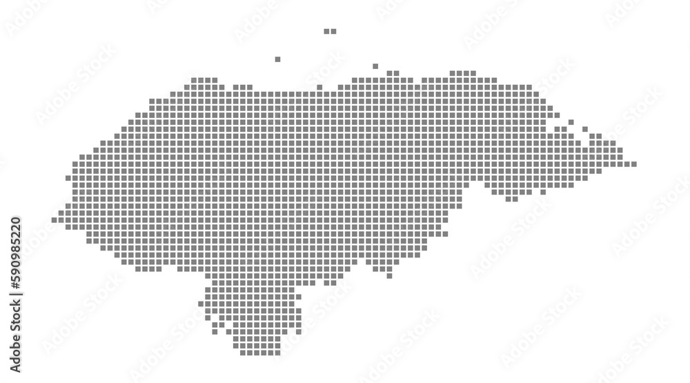 Pixel map of Honduras. dotted map of Honduras  isolated on white background. Abstract computer graphic of map.