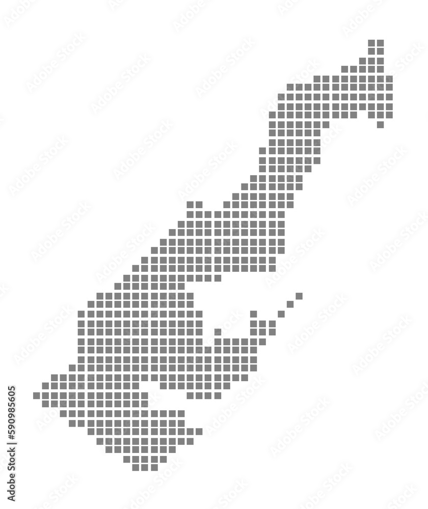Pixel map of Monaco. dotted map of Monaco isolated on white background. Abstract computer graphic of map.