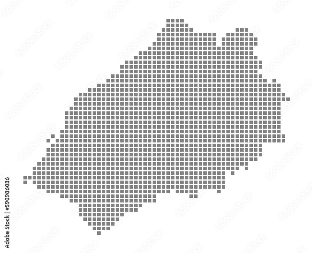 Pixel map of Saint Helena. dotted map of Saint Helena isolated on white background. Abstract computer graphic of map.