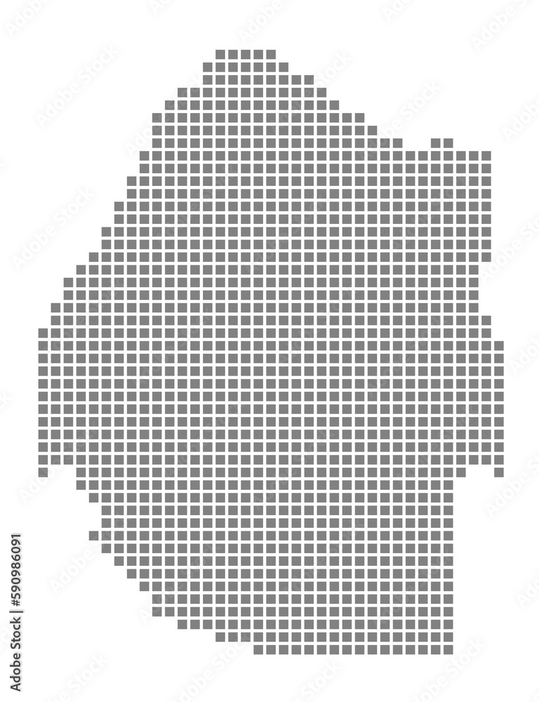 Pixel map of Swaziland. dotted map of Swaziland isolated on white background. Abstract computer graphic of map.