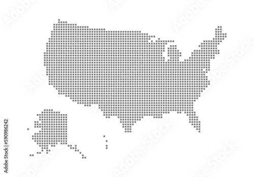Pixel map of USA. dotted map of isolated on white background. Abstract computer graphic of map.