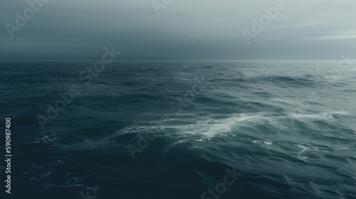 Muted ocean waves computer wallpaper, generative ai © Case