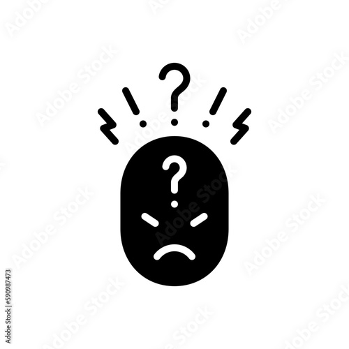Black solid icon for concerning 