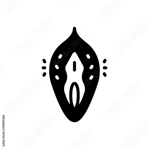 Black solid icon for pussy 