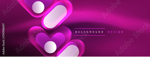 Neon circle abstract background. Template for wallpaper, banner, presentation, background