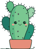 Free vector green saguaro cactus sticker design element