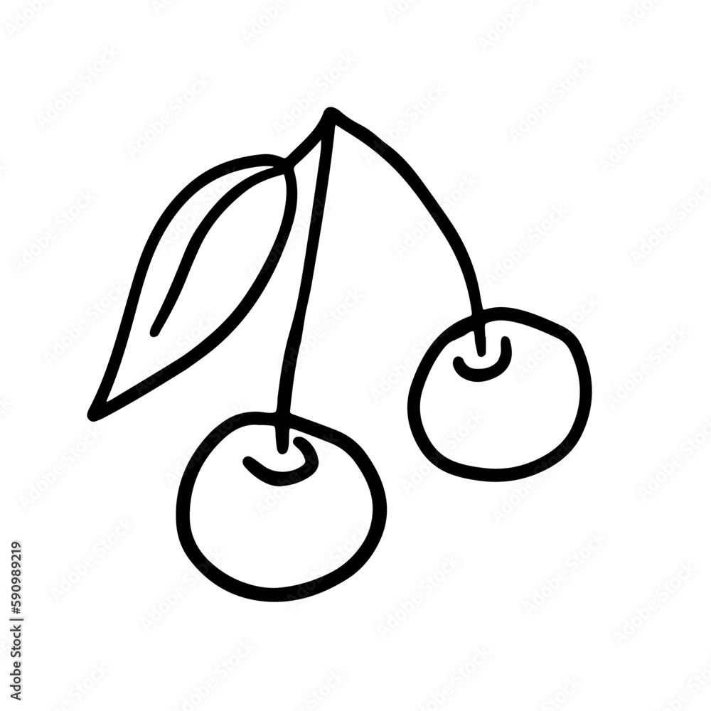 Cherry doodle illustration. Cherry doodle illustration.